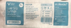 5 ml Luer Slip Syringe - IV180005