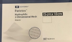 Parietex Hydrophilc 2 Dimensional Mesh 15cm x10cm