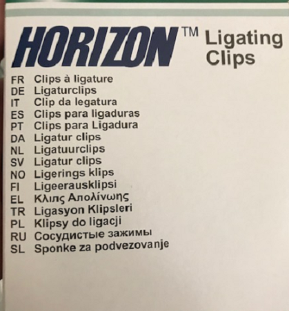 ligating clips box